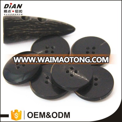 DIAN natural flat surface big horn button for clothes with burnt effect