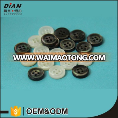 DIAN, Classic 18L Natural White & Black MOP Shell Buttons For Shirts