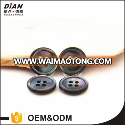 DIAN Natural 4 holes black MOP shell buttons ,mother of pearl sea shells shirt buttons