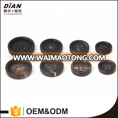 DIAN Genuine Natural Black Horn Blazer & Suits Button Set - Wide Tip rim - For Blazer, Sport Coat, Uniform, Jacket