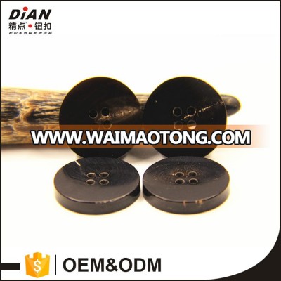 DIAN Main Product round shape no cap flat horn buttons in black color