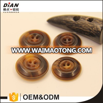 DIAN Natural Dark Red Brown button genuine horn button