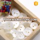 Factory direct supplier 2-holes white round shell buttons for clothing