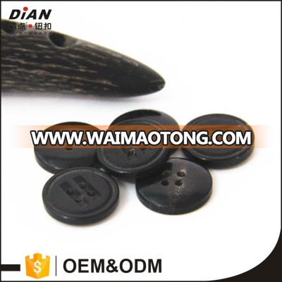 DIAN Natural Black Real Horn Button with 2 Slot holes 15mm suit button