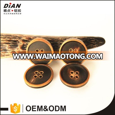 DIAN Natural Horn button for jeans / Pants / Jacket flat buttons with burnt effect color