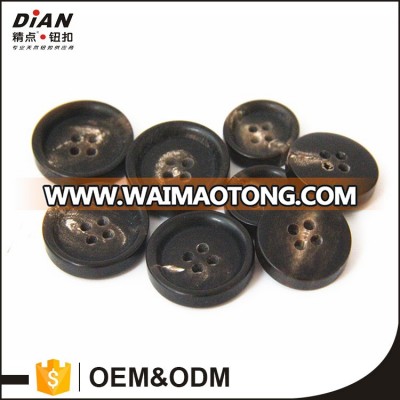 DIAN Sewing Buttons - Modern Dark Brown Genuine Horn Suit Buttons with Wild Rim NJ1712 Made In China