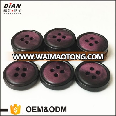 DIAN, Purple With Black Rim Buttons, Fashion Design Ladies Suit Horn Buttons