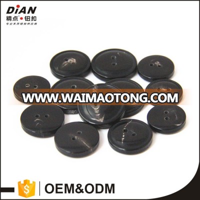 DIAN Buttons Black 2 Holes Basic Sewing Horn Button Flatback Art Craft For Dress Shirts NJ1710